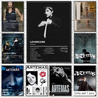 Singer A-Artemas Album Cover Poster Decorative Wall Art Stickers Mural Photo Print for Home Living Room Hallway Decor
