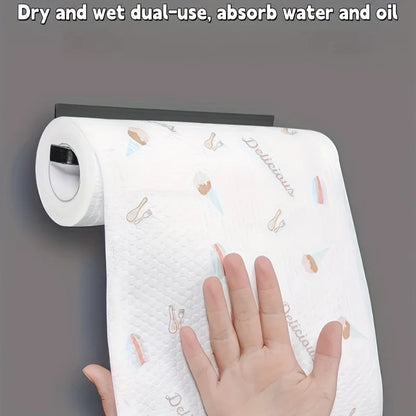 50 100pcs/roll Dishcloth Absorbent Thickened Kitchen Paper Dry Wet Use Non Greasy Random Pattern for Sink Cleaning Dishwashin