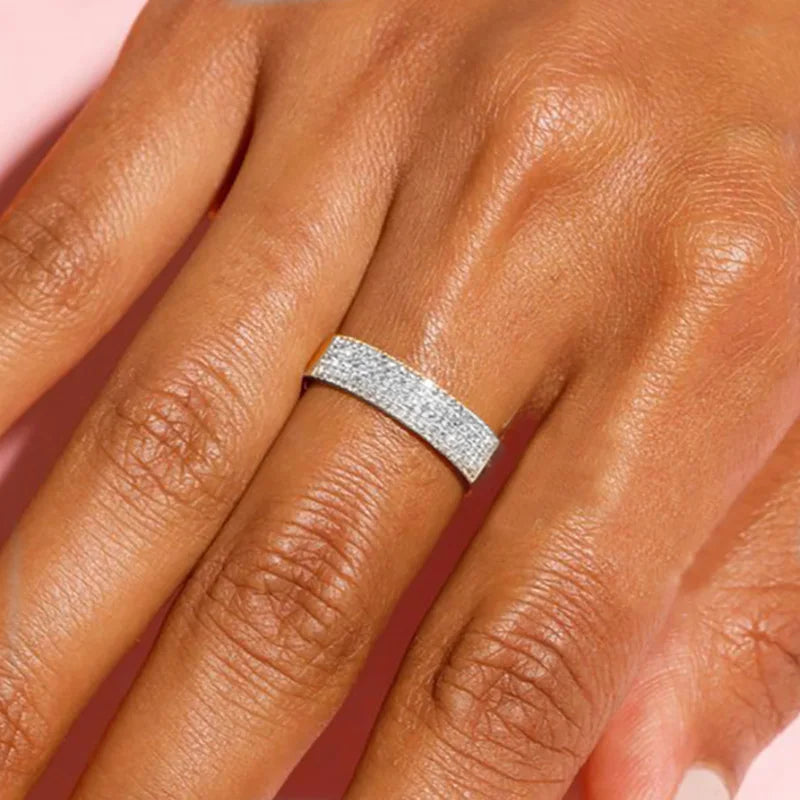 Dainty Minimalist Stacking Ring For Women Trend Cubic Zircon Gold Color Crystal Finger Accessories for Female Jewelry Gift R7