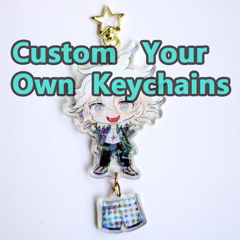 Custom Keychains Cartoon Llavero Key Chain Photo Customized Anime Charms Hologram Clear Acrylic Personalized Designer Keychai