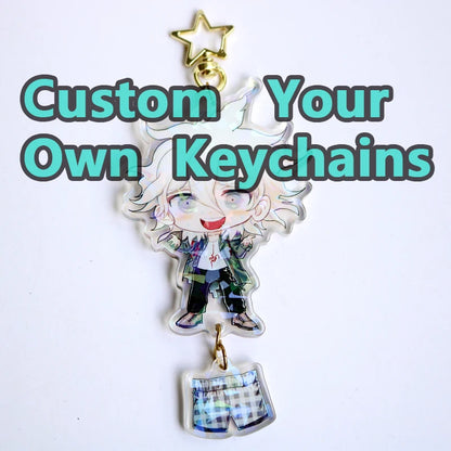 Custom Keychains Cartoon Llavero Key Chain Photo Customized Anime Charms Hologram Clear Acrylic Personalized Designer Keychai