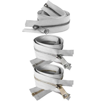 20/30/40/50/60/70/80cm 5# Colorful Open-End Auto Lock Metal Zipper DIY Handcraft For Clothing Pocket Garment Shoes - Gray