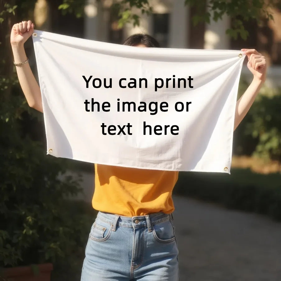 Custom Polyester Flag Banner with 4 Grommets Durable Digital Print for Indoor/Outdoor Use Flags Christmas Party Decoration Gi