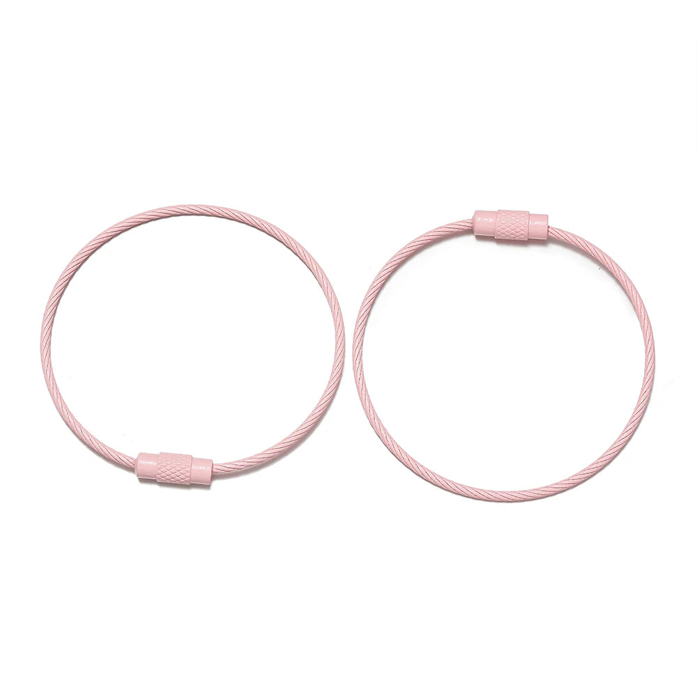 10pcs/lot 50mm Iron Key Ring Colorful Keychain Rings Screw Lock for Jewelry Making Keychain DIY Findings