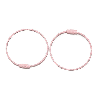 10pcs/lot 50mm Iron Key Ring Colorful Keychain Rings Screw Lock for Jewelry Making Keychain DIY Findings - Light pink