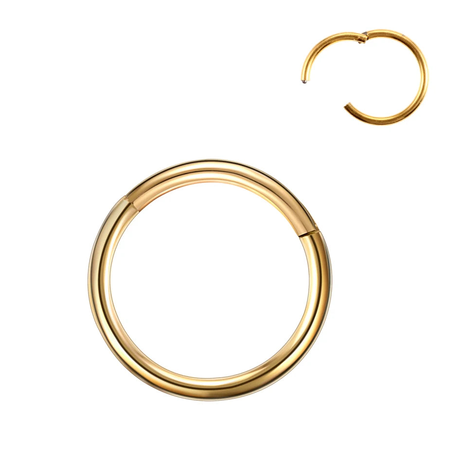 1PC Hinged Segment Nose Hoop Rings Women Surgical Steel Nose Rings Septum Clicker Ring Ear Daith Hoop Earring Piercing Jewelr