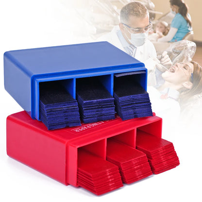 300 Sheets Dental Bite Paper Disposable Dentist Blue/Red Double-Sided Bite Strip Oral Teeth Care Whitening Dentistry Material