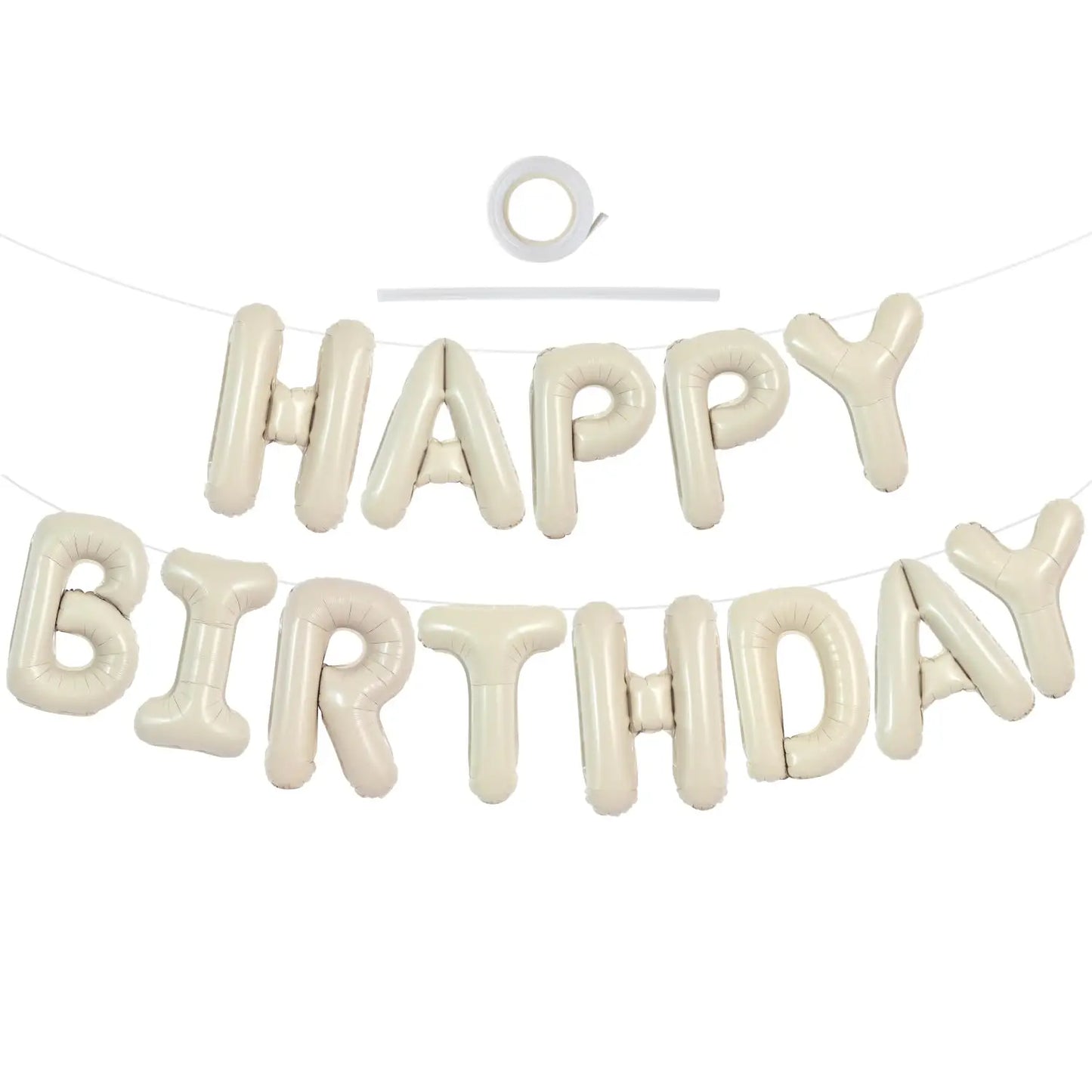 Gold Blue Happy Birthday Balloon 16Inch Foil Letters Birthday Sign Banner Bunting for Girls Boys Kids Adults Birthday Decorat
