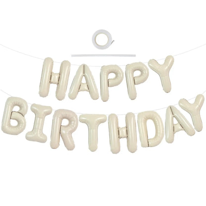 Gold Blue Happy Birthday Balloon 16Inch Foil Letters Birthday Sign Banner Bunting for Girls Boys Kids Adults Birthday Decorat
