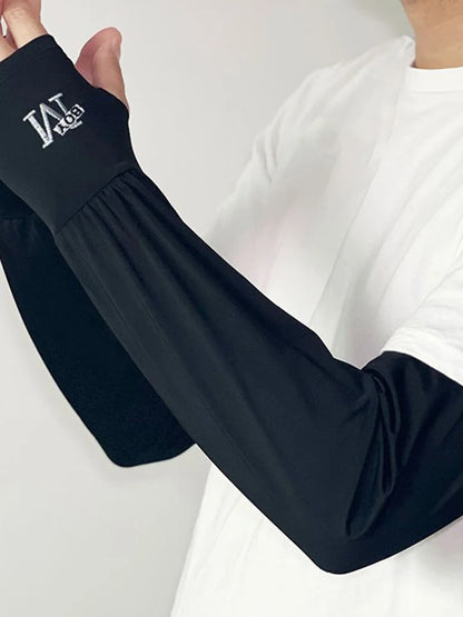 1 Pair Mens Ice Arm Sleeves Sunscreen Elastic Driving Gloves Outdoor UV Protection Arm Cover Sleeves Lightweight Cool Muff Ne