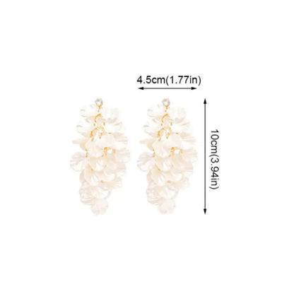 Fashion Exquisite Petals Tassel Earrings Jewelry Exaggerated Drop Earring Ornaments Luxury Vintage Earrings Party