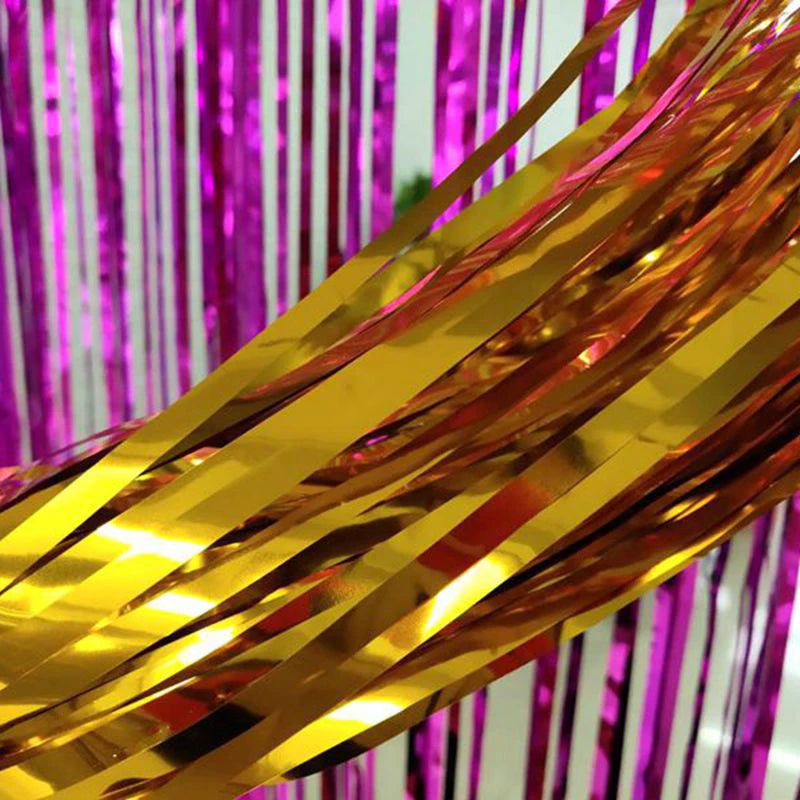 2/3M Party Background Wedding Decoration Foil Fringe Curtain Sequin Bachelorette Photo Backdrop Wall Curtain Birthday BabySho