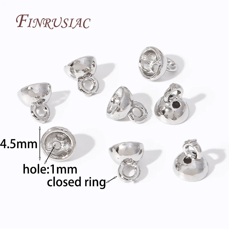 10/20Pcs 18k Real Gold Plated End Cap For Jewelry,Crimp Beads,Jewelry Making Materials,Clam Shell Bead Tip,DIY Accessories