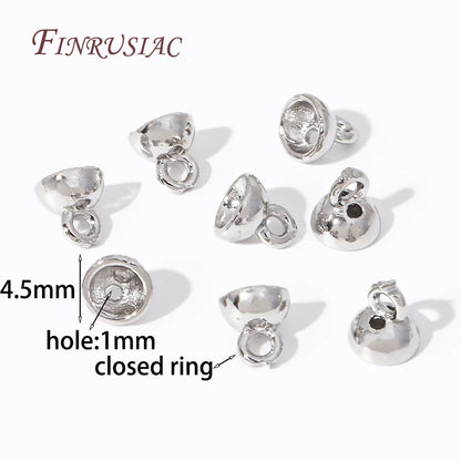 10/20Pcs 18k Real Gold Plated End Cap For Jewelry,Crimp Beads,Jewelry Making Materials,Clam Shell Bead Tip,DIY Accessories