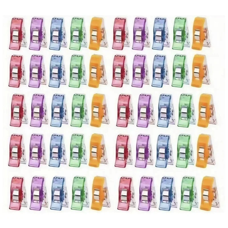 Colorful Multipurpose Sewing Clips Set Plastic Craft Crocheting Knitting Safety Clothing Binding Clips for Paper - Assorted P