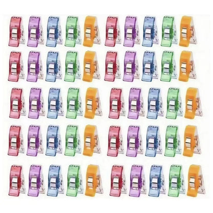 Colorful Multipurpose Sewing Clips Set Plastic Craft Crocheting Knitting Safety Clothing Binding Clips for Paper - Assorted P