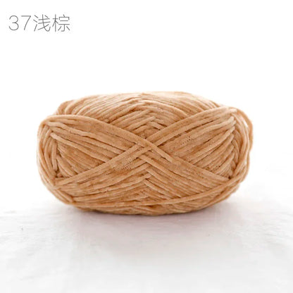 Crochet Chenille Yarn, Soft Pear Lustre Yarn for Dolls, Plush 2mm Yarn for Accessories, Thin Rope for Hand Knitting Projects 