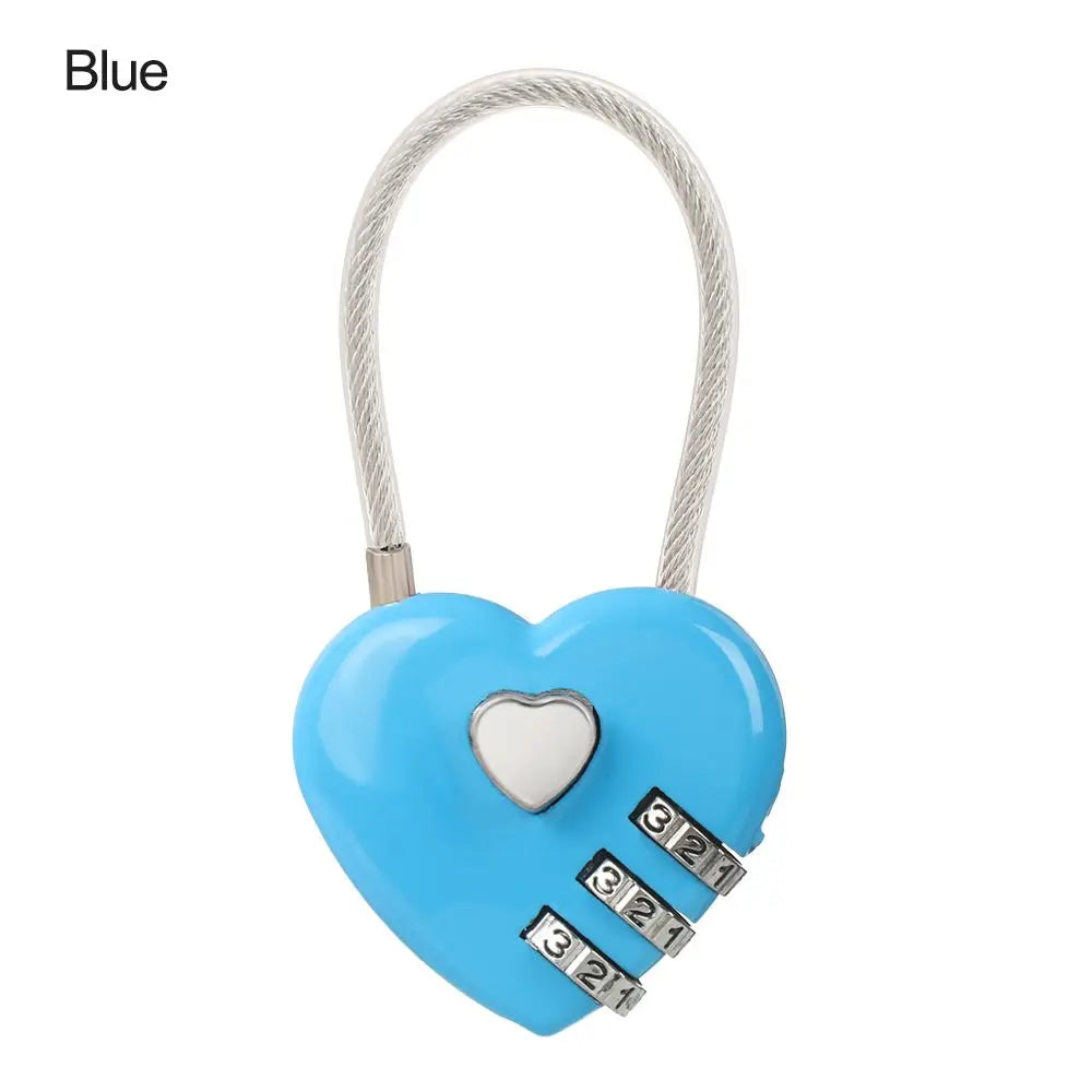 Heart Shaped 3 Digit Password Lock Luggage Travel Suitcase Locker Case Supply Code Drawers Padlock Security Tool Accessories