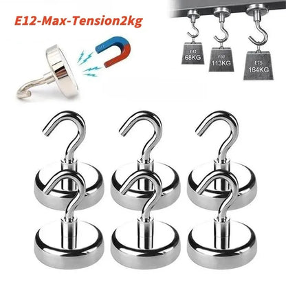 10PCS Strong Magnet Hooks Multi-Purpose Storage Hooks Home Kitchen Bar Storage Hooks Key Storage Hooks Bathroom Hangers - E12