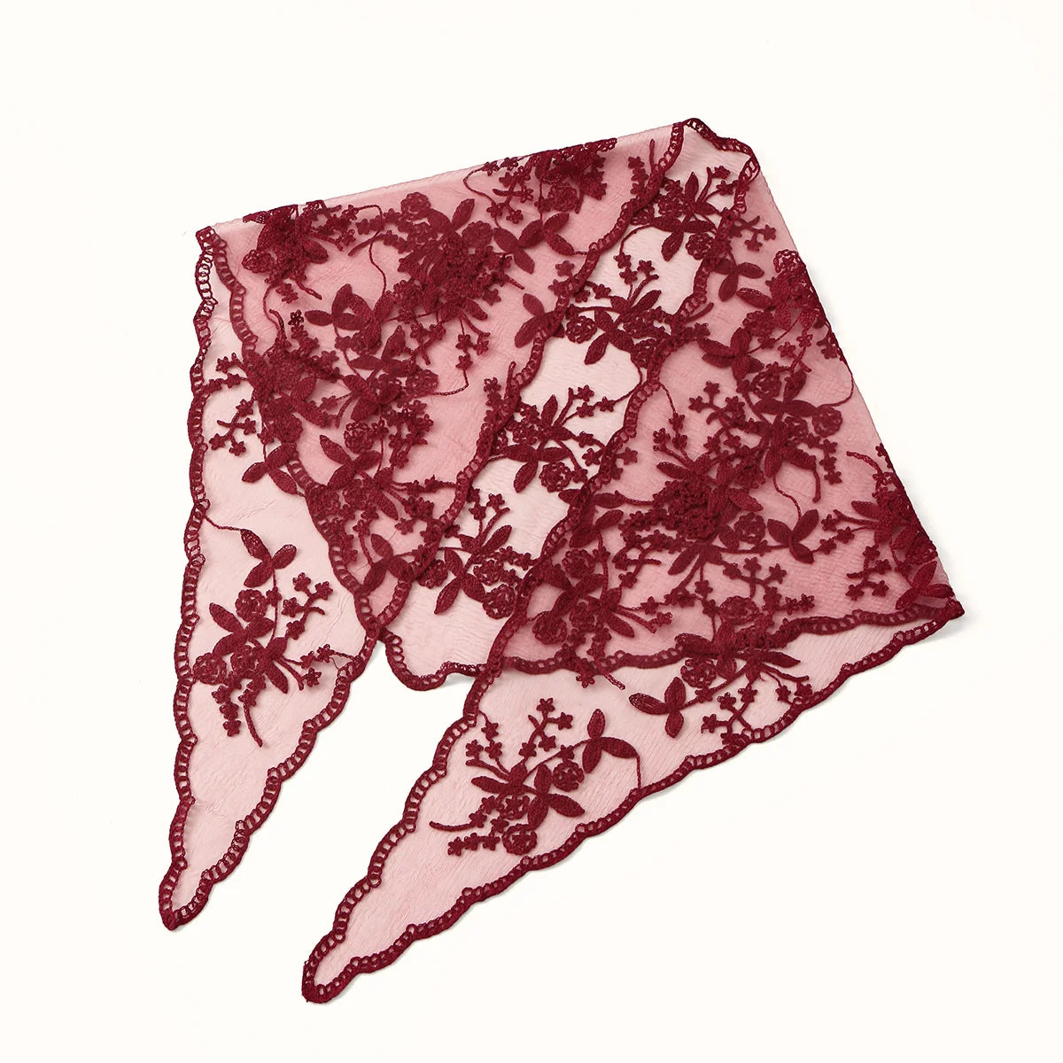 Elegant Lace Scarf Hollow Out Embroidery Foulard Bandana Solid Color Triangular Scarf Thin Vintage HandkerChiefs for Hair Wom