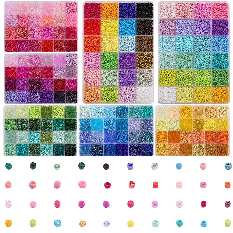 About 5200Pcs24 Grid Rice Bead Box Handmade DIY Jewelry Bracelet Earrings Kandi Jewelry Accessories Materials