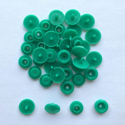 50 Sets Round Snaps Buttons For Bib T5 Plastic Press Button Fastener Snap For Clothes Accessories DIY Crafts 24Colors - deep 