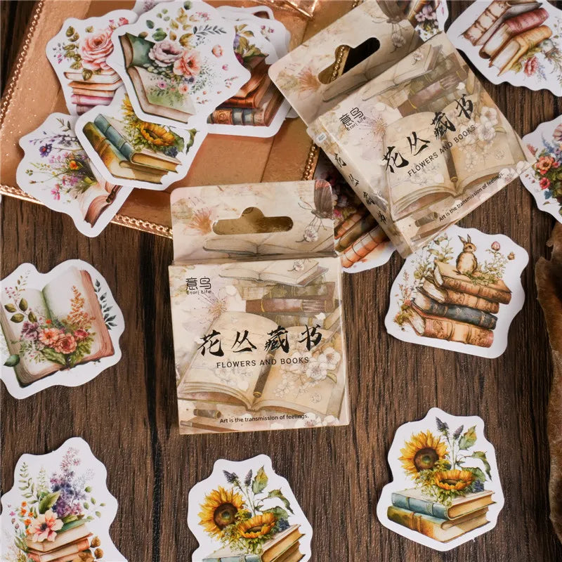 45 Pcs Vintage Plants Stamp Mini Paper Stickers for DIY Diary Scrapbooking Kawaii Stationery Seal Sticker Decoration - 04