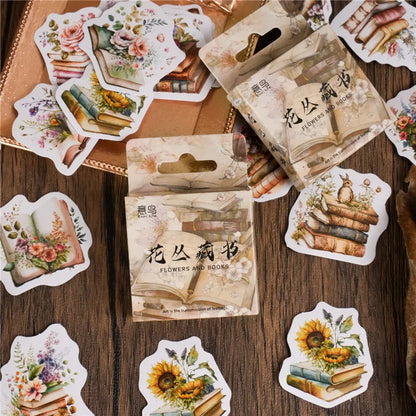 45 Pcs Vintage Plants Stamp Mini Paper Stickers for DIY Diary Scrapbooking Kawaii Stationery Seal Sticker Decoration - 04