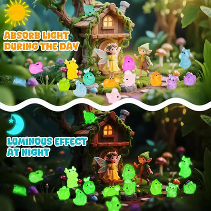 50pcs Surprise Blind Bags Glow In The Dark Mini Resin Animals Dollhouse Miniature Figures Ornament Fairy Garden Accessories