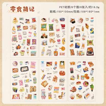 TIANZI 6 sheets Cute Magazine Scrapbooking Stickers Book DIY Junk Journal Material Decoration Album Diary Stationery supplies
