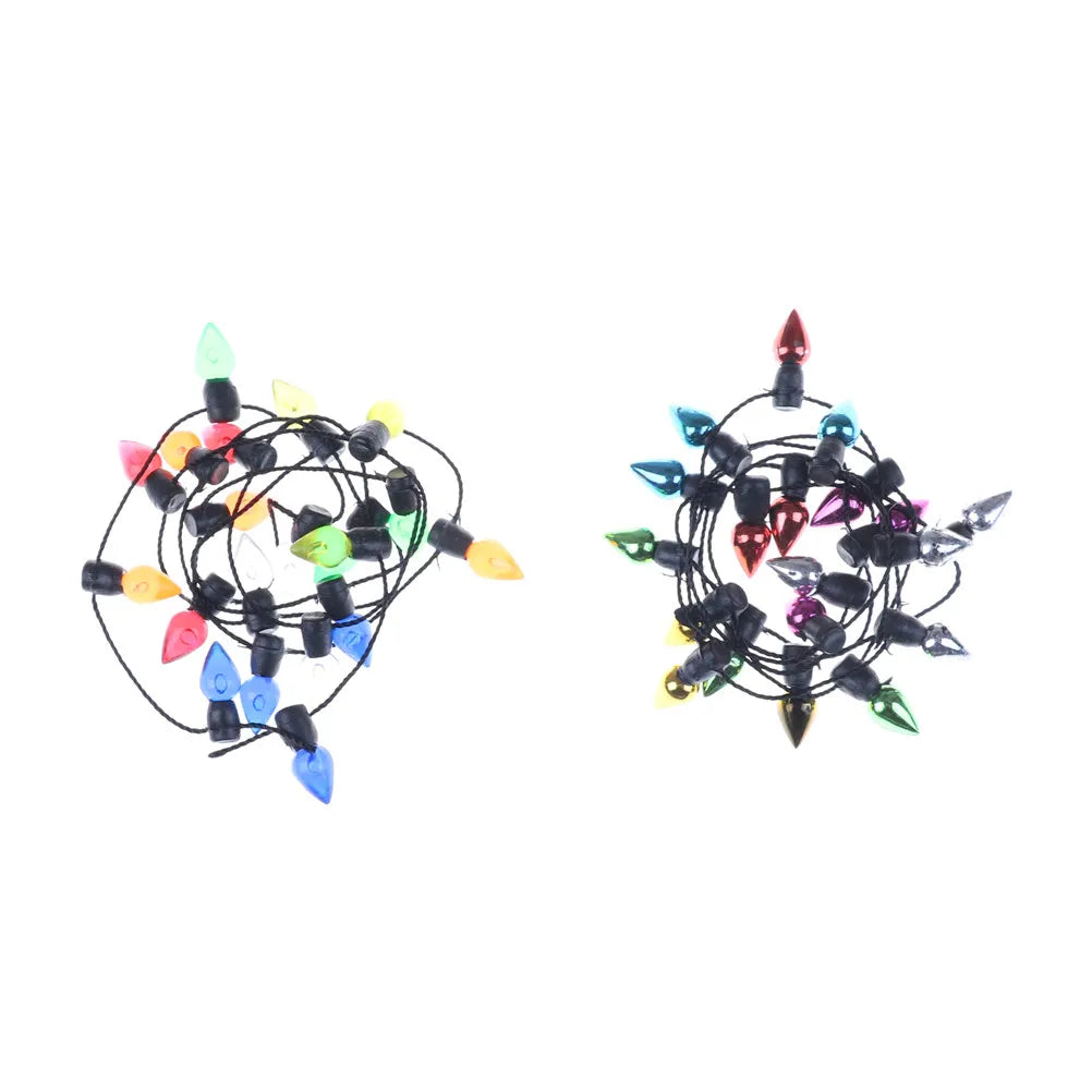 1m/0.5m Multi-coloured Dollhouse Miniature A String plastic Christmas light DIY Dollhouse Miniature Mini Furniture String Lig