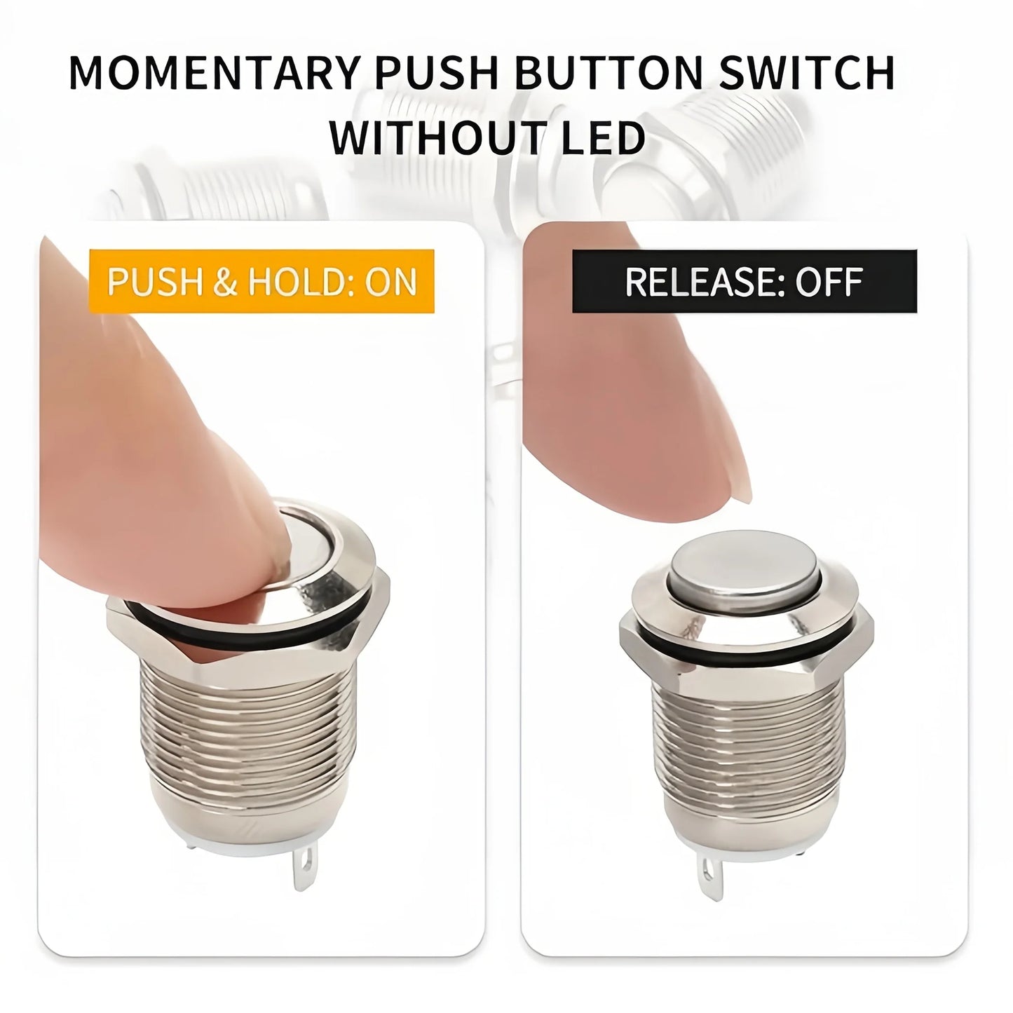 12mm Metal Button Switch Waterproof 1NO 3A High Head Momentary Suitable for doorbells Car start horns Computer Automatic Rese