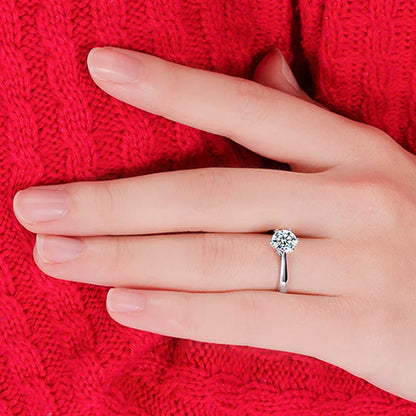 Fine Wedding Rings for Men Women Gift S925 Sterling Silver Color Austrian Crystal Engagement Proposal Ring Jewelry Bague Femm