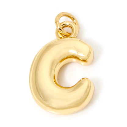 1Pcs English Letter Brass Charms 18K Real Gold Plated Capital Alphabet Initial A-Z Pendant Personalized Jewelry Making Findin