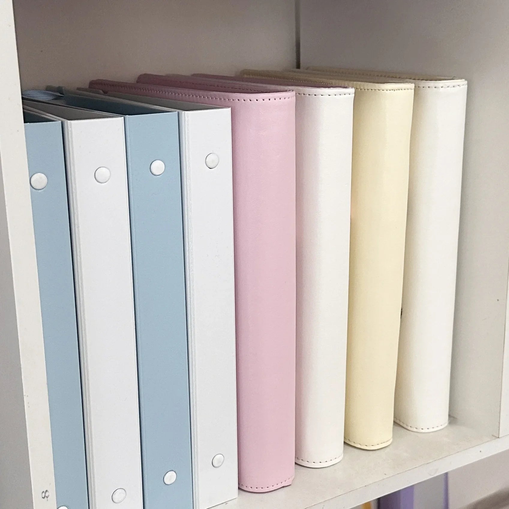A5 White Blue DIY Binder Photocards Collect Book Diary Agenda Planner DIY Cover Album Stationery