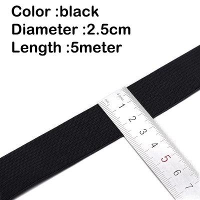 5Meters Sewing Elastic Band Heavy Stretch High Elasticity Knit Elastic Band for Sewing Waistband Elastic White black 10-60MM 