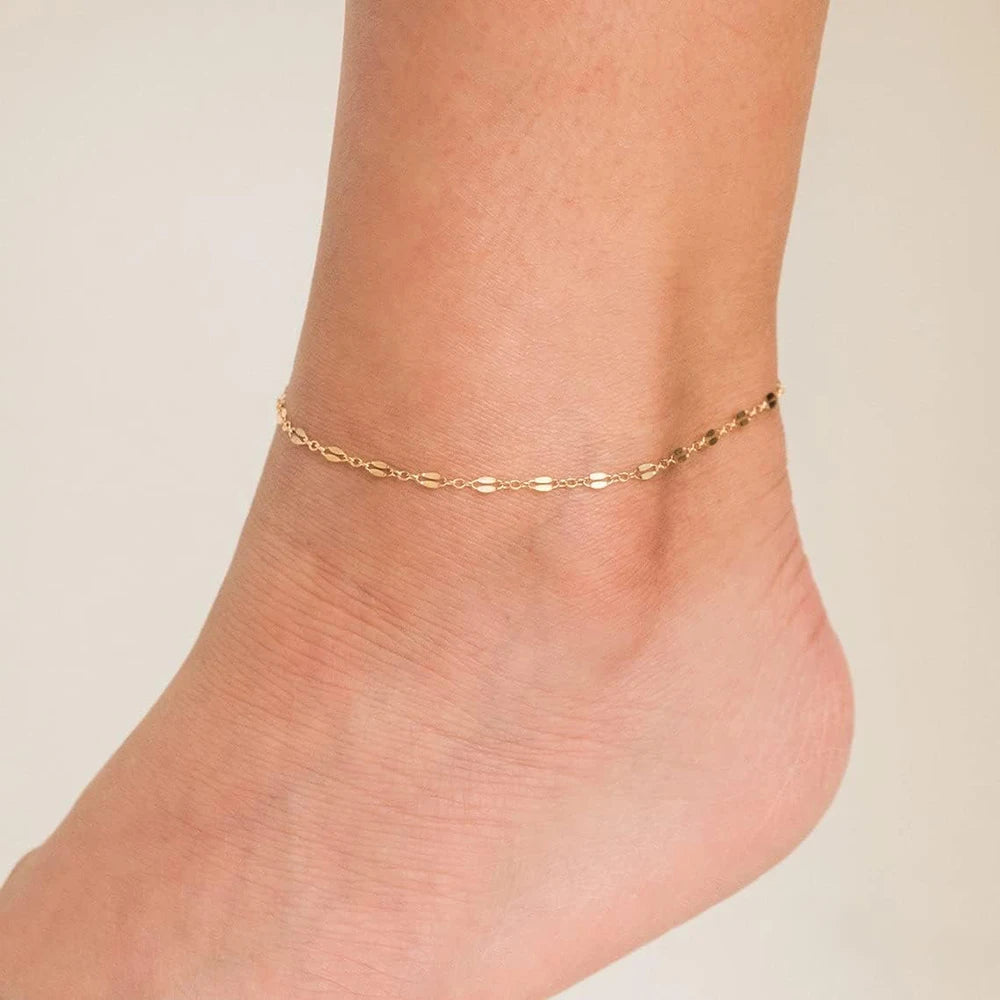 Stainless Steel Anklets Minimalist Popular Design Adjustable link Chain Non-fade For Women Everyday Wear Length 21cm+5cm - 1
