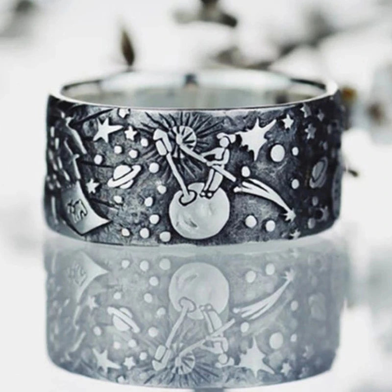 Vintage Ring Men Women Ring for Couples Emo Grunge Jewelry Party Gifts Men's Trendy Minimalist Ring Fairy Tale