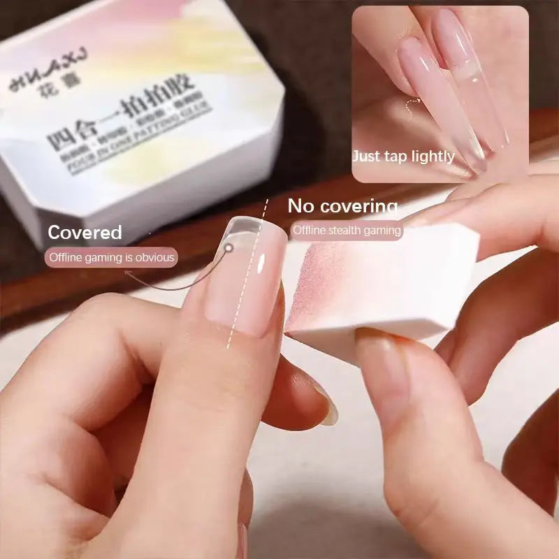 Four in One Patting Glue, Popular Nude Color Patting Glue with 4 Colors, Multifunctional for Gradient Color Printing and Powd