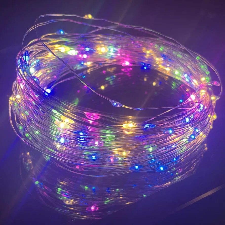 With Battery LED String Lights Copper Silver Wire Garland Light Fairy Lights Party Decoration for Christmas Wedding 1/2/3M - 