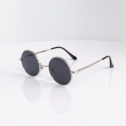 Retro Vintage Round Polarized Sunglasses Men Brand Designer Sun Glasses Women Alloy Metal Frame Black Lens Eyewear Driving UV