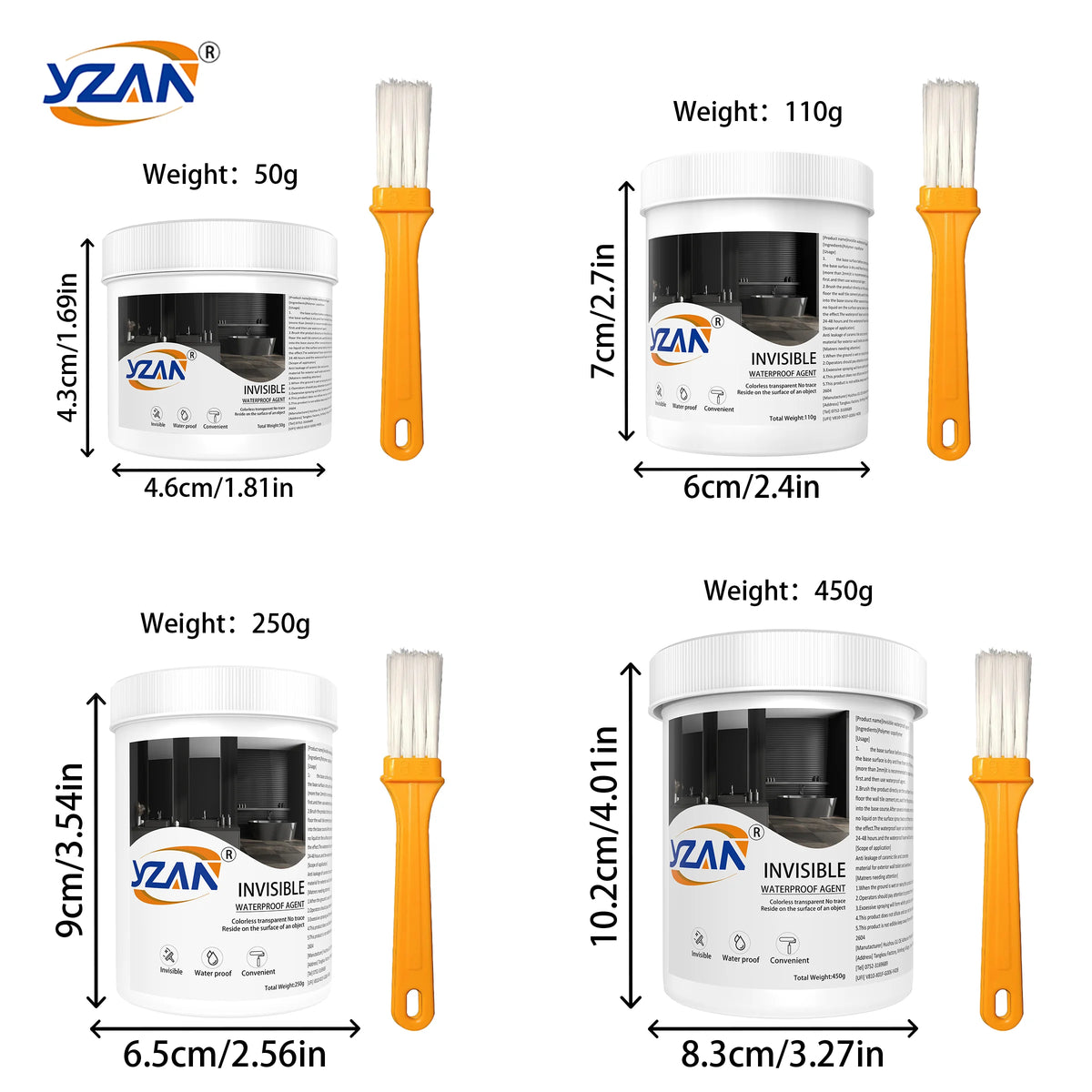 450g Polyurethane Waterproof Coating Invisible Paste Sealant Glue with Brush Adhesive Repair Nano Glue for Home Roof Bathroom