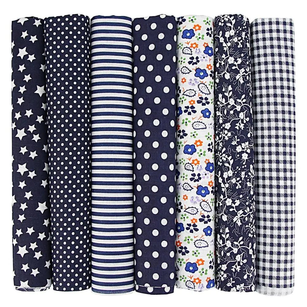 7PCS 25 x 25cm/50 x 50cm Squares Cotton Craft Fabric Cloths for DIY Bundle Patchwork Quilting Sewing Scrapbooking Artcraft - 