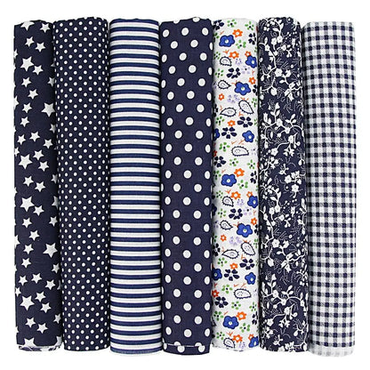 7PCS 25 x 25cm/50 x 50cm Squares Cotton Craft Fabric Cloths for DIY Bundle Patchwork Quilting Sewing Scrapbooking Artcraft - 