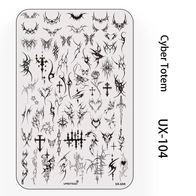 UX Serial 2 Stainless Steel Stamping Plate Template Abstract Vintage Fabric Texture Pattern Xmas Halloween Floral LaceUX52 - 
