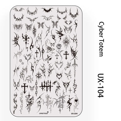 UX Serial 2 Stainless Steel Stamping Plate Template Abstract Vintage Fabric Texture Pattern Xmas Halloween Floral LaceUX52 - 