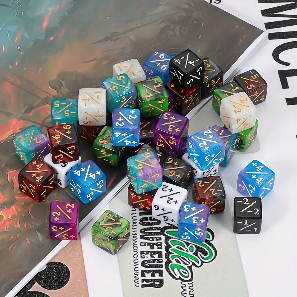 24pcs Magic Party Counting Dice Set With Starry Sky Design - Perfect For Mtg Card Games & Magic Games Enhance Math Skills