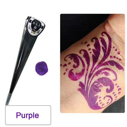 Henna Temporary Tattoo Non-Toxic Cone Body Paint Brown Tattoo Paste Waterproof Body Art Cream For Skin Decoration Festival Bo
