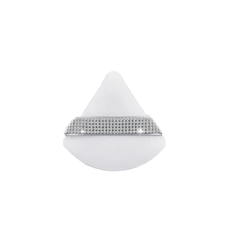 Diamond Triangle Velvet Setting Puff Ribbon Detail Powder Sponge Smooth Finishing Soft Puff for Loose Pressed Powder Applicat