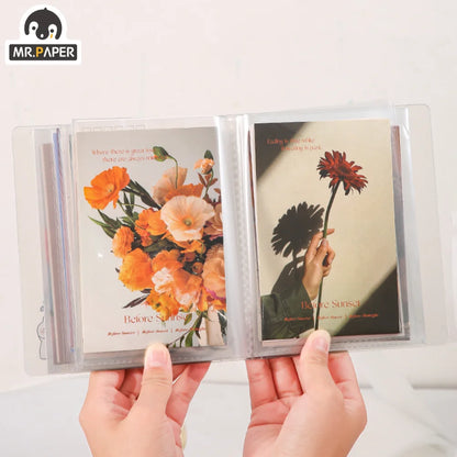 Mr. Paper Single Style A6 40 pages/book Transparent Fresh Folders Simple Generous Hand Account Material File Folders